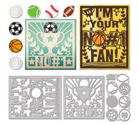 GLOBLELAND Matrices de Découpe de Ballon de Sport en Métal Découpes de Trophées de Championne Modèles de Gaufrage de Fond de Basket Ball pour le Scrapbooking L'Artisanat la Fabrication de Cartes