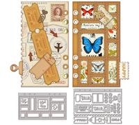GLOBLELAND Matrices de Découpe de Billets de Page de Timbre-Poste pour la Fabrication de Cartes D'Album Page Intérieure Matrices de Découpe en Métal Modèle de Scrapbooking Gaufrage en Papier