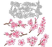 GLOBLELAND Matrices de Découpe de Fleurs de Cerisier Pochoirs de Gaufrage de Découpe de Plantes pour Bricolage Matrices de Découpe de Fleurs de Scrapbooking pour Album Photo Décor de Journaux