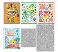 GLOBLELAND Matrices de Découpe de Fond de Fleurs et de Feuilles Zéro Déchet pour le Bricolage Métal Découpé de Fond de Plantes pour le Scrapbooking Die Cuts pour Fabrication de Cartes