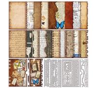 GLOBLELAND Matrices de Découpe D'Étiquettes D'Interface à Bord Déchiré Vintage pour Bricolage Scrapbooking Matrices de Découpe de Timbres Poste de Planificateur pour Fabrication de Cartes