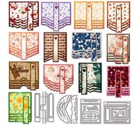 GLOBLELAND Matrices de Découpe en Forme de Cascade Décorative pour Scrapbooking DIY Marque Page en Métal Découpes de Mots Heureux pour la Fabrication de Cartes Gaufrage Album Photo Artisanat