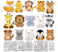 GLOBLELAND Matrices de Découpe Girafe Shake pour Bricolage Scrapbooking Métal Pingouins Découpes Découpes D'Animaux pour la Fabrication de Cartes Gaufrage Album Photo Décoration Artisanale