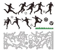 GLOBLELAND Matrices de Découpe Play Soccer pour Bricolage Scrapbooking Métal Prairie Découpes de 9 pieces Joueur de Football pour la Fabrication de Cartes Gaufrage Album Photo Décoration Artisanale