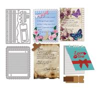 GLOBLELAND Matrices de Découpe pour Cadre de Page de Notes pour Bricolage Scrapbooking Papier à Lettres en Métal Matrices de Découpe pour Étiquettes Découpes pour la Fabrication de Cartes