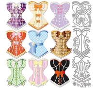 GLOBLELAND Matrices de Découpe pour Corset Nœud Cintre à Fleurs Découpes Métalliques Gabarits de Gaufrage pour Vêtements Scrapbooking Loisirs Créatifs et Fabrication de Cartes en Papier.