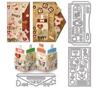 GLOBLELAND Matrices de Découpe pour Enveloppe de Bouteille pour Scrapbooking DIY en Métal Renfort de Trous pour Planner Découpes pour Marque Pages pour Fabrication de Cartes Gaufrage Album Photo