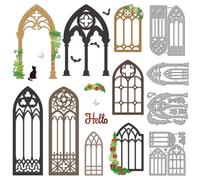 GLOBLELAND Matrices de Découpe pour Fenêtres en Arc Gothique Portes et Arches D'Église de Style Western Idéales pour le Scrapbooking la Création de Cartes et la Décoration D'Albums.
