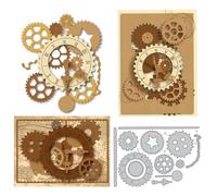 GLOBLELAND Matrices de Découpe pour la Fabrication de Cartes Matrices de Découpe en Métal Engrenages Flèches Clés Modèles pour Scrapbooking Journal Gaufrage Décoration Artisanale en Papier