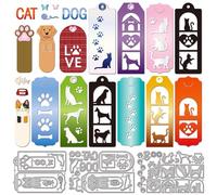 GLOBLELAND Matrices de Découpe pour Marque Pages Chats et Chiens Scrapbooking DIY Étiquettes Métalliques Renforts de Perforation Matrices de Découpe pour D'Albums Photo et la Décoration Artisanale