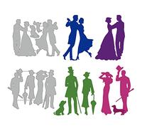 GLOBLELAND Matrices de Découpe Robe Rétro Couples pour DIY Scrapbooking Vintage Couples Danse Découpe des Matrices Dé coupé pour la Carte en Papier Gaufrée Décorative Décoration d’Album Photo