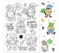 GLOBLELAND Nain Tampons Transparents, Tampon en Silicone Joint de Motif de Nain Timbre en Silicone Feuilles de Timbres pour Bricolage Scrapbooking Photo Album Décoratif