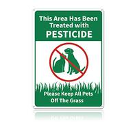 GLOBLELAND Panneau en aluminium avec inscription « This Area Has Been Treated with Pesticide Please Keep All Pets Off The Grass » - 25,4 x 30,5 cm - Protection UV et imperméable