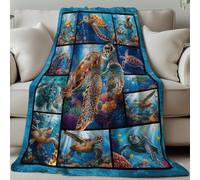 GLOBLELAND Plaid Couverture Polaire en Flanelle de Tortues de Mer Lancez pour Femmes Hommes 59×51 Pouces Jeté de Canapé de Douce et Confortable pour la Maison Le Bureau Le Lit Le Canapé la Chaise