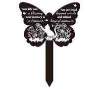 GLOBLELAND Plaque de Commémoration en Forme de Papillon pour Chat Sauvage en Acrylique Imperméable pour Cimetière. Marque de Sympathie pour Jardin Tombe Cimetière.