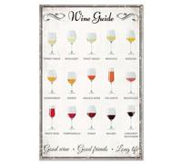 GLOBLELAND Plaque en Métal pour Liste de Vins 8x12pouces Rétro Cocktail Tin Signs Colorful Goblet Wall Poster Plaque pour la Maison Bar Cuisine Salle à Manger Café Restaurant Man Cave