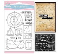 GLOBLELAND Tampon Transparent avec Formules Mathématiques et Chiffres pour Scrapbooking Formes Géométriques Tampons en Silicone Arrière Plan pour la Fabrication de Cartes le Gaufrage le Journaling