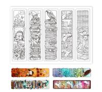 GLOBLELAND Tampon Transparent Bibliothèque Conte de Fées Marque-Page Animaux Marque-Page Tampon en Silicone Corbeau Chat Dragon Marque-Page Étiquettes Tampons Transparents pour Bricolage Scrapbooking