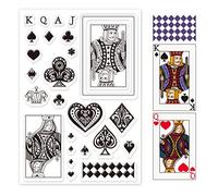 GLOBLELAND Tampon Transparent Poker pour Bricolage Scrapbooking Tampon en Silicone Joint de Motif de Coeur K et Coeur Q Bébé Feuilles de Timbre en Silicone pour la Fabrication de Cartes