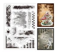 GLOBLELAND Tampons Transparents de Fond de Texture Vintage pour la Fabrication de Cartes Fond de Marque Rétro Tampon Transparents en Silicone pour Scrapbooking Journal 6.3x4.3in