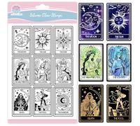 GLOBLELAND Tampons Transparents Divination pour la Fabrication de Cartes Cartes de Tarot Magiques Tampons en Silicone Sceau Tampon Transparent Sorcellerie pour Scrapbooking DIY
