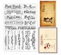 GLOBLELAND Tampons Transparents en Dentelle pour Carte Postale Vintage pour Scrapbooking Tampons Transparents en Silicone pour la Fabrication de Cartes Journal Décoration 8.27x5.83pouce