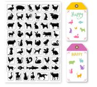 GLOBLELAND Tampons Transparents en Forme D'Animaux de la Ferme pour Scrapbooking 21x15 cm Tampons Transparents en Silicone pour la Fabrication de Cartes Décoration de Journal