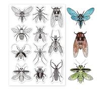 GLOBLELAND Tampons Transparents en Forme D'Insecte Éphémère Tampons Transparents Décoratifs en Silicone pour la Fabrication de Cartes et la Décoration D'Album Photo et Le Scrapbooking DIY