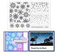 GLOBLELAND Tampons Transparents en Silicone avec Fond D'Étoiles et de Flocons de Neige de Noël D'Hiver Tampons Transparents pour Bricolage Scrapbooking Fabrication de Cartes Album Photo Journal