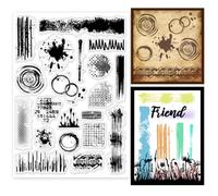 GLOBLELAND Tampons Transparents en Silicone Fond de Taches pour Bricolage Scrapbooking de Thé Graffitis Tampons Transparents en Silicone pour la Fabrication de Cartes Album Photo 8.27x5.83 Pouces