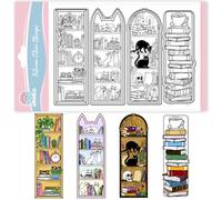 GLOBLELAND Tampons Transparents en Silicone Marque Pages pour Étagères pour la Fabrication de Cartes Étiquettes Magiques pour Étagères Tampons Transparents en Forme de Chats pour le Scrapbooking DIY