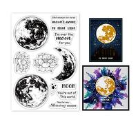 GLOBLELAND Tampons Transparents en Silicone Planète Étoiles Fond pour la Fabrication de Cartes Fleurs Plantes Timbre en Silicone Tampons Sceaux pour DIY Scrapbooking Photo Journal Album