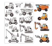 GLOBLELAND Tampons transparents en silicone pour la fabrication de cartes, camion de construction et panneau - Tampons transparents en silicone pour bricolage, scrapbooking, gaufrage, cartes, album,