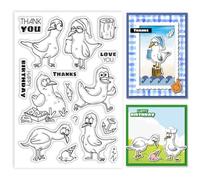 GLOBLELAND Tampons Transparents en Silicone pour Mouette Animaux de Dessin Animé Ancre Tampons en Silicone pour Bricolage Scrapbooking Fabrication de Cartes Album Photo Journal