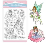 GLOBLELAND Tampons Transparents en Silicone pour Scrapbooking Motif Fée des Fleurs Ailes de Fée Papillon Libellule Tampons en Silicone pour la Fabrication de Cartes le Gaufrage le Journalisme