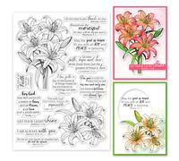 GLOBLELAND Tampons Transparents Lily Bible Fleurs pour Cartes Faisant le Mot de la Bible Tampon Transparents 5.8x8.3 pouces Tampons en Silicone pour Bricolage Scrapbooking Album Photo Journal