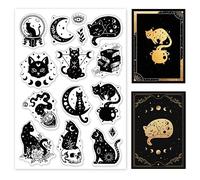 GLOBLELAND Tampons Transparents Magie Des Chats Devination Silicone Cartes De Création D'Albums De Photos Journal De Décoration Maison