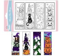 GLOBLELAND Tampons Transparents Marque Pages Halloween pour la Création de Cartes Tampon Transparents Citrouille Fantôme Tampons en Silicone Magiques Chat Noir pour Halloween Scrapbooking Décoration