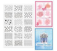 GLOBLELAND Tampons Transparents Mini Marques Motif Fond Tampons Transparents en Silicone Étoile Coeur Fond Tampon Clairs pour Scrapbooking Album Photo Fabrication de Cartes Décoratives