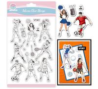 GLOBLELAND Tampons Transparents pour Athlètes Tampons Transparents en Silicone pour Basket Ball et Football Jeux de Balle pour Bricolage Scrapbooking et Création de Cartes Album Photo 6.3x4.33 pouce