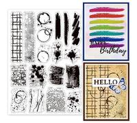 GLOBLELAND Tampons Transparents pour Fond de Taches Pinceaux de Peinture, Tampons Transparents en Silicone 21x14.8 cm, Timbres Transparents pour la Fabrication de Cartes