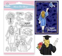 GLOBLELAND Tampons Transparents pour la Saison des Diplômes pour le Scrapbooking Tampons en Silicone pour le Dos des Femmes Tampons Transparents pour la Fabrication de Cartes le Gaufrage