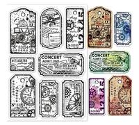 GLOBLELAND Tampons Transparents Rétro Steampunk pour Scrapbooking Étiquettes Vintage Tampons Transparents en Silicone pour la Fabrication de Cartes Album Photo Journal