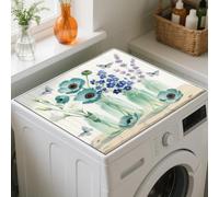 GLOBLELAND Tapis de Protection non Poussière pour Lave Linge et Sèche Linge Motif Bocal Mason Lavande 23.6x23.6pouces D'Épaisseur. Protection Antidérapante pour le Dessus de Machine à Laver Style