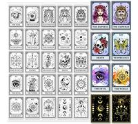 GLOBLELAND Tarot Motif Timbres Clairs Vintage Style Silicone Transparents - Étoiles Constellations Sorcières Sceaux pour DIY Scrapbooking