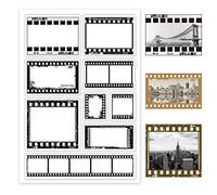 GLOBLELAND Timbres transparents de fond de bande rétro réaliste pour bricolage Scrapbooking Décor Film réaliste Timbres en silicone transparent pour la fabrication de cartes Décor d'album photo