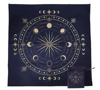 GLOBLELAND Tissu et Sac de Tarot de Divination Eclipse 30" Nappe en Velours Épais Lune et Étoile Sac de Carte de Tarot de Cercle de Divination pour Carte de Tarot de Divination Wiccan Room Bar Home