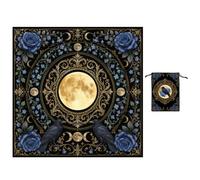 GLOBLELAND Toile de tarot en velours bleu rose avec sac de rangement | Nappe carrée en velours doux adaptée pour la fabrication de cartes, sorcellerie et rituels spirituels