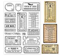 GLOBLELAND Vintage Ticket Clear Stamps Travel Air Train Ticket Silicone Clear Stamp Seals pour Cartes Making DIY Scrapbooking Photo Journal Album Décoration, 21x14.8cm / 8.3x5.8inch