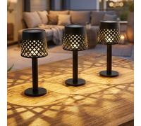 Globo 3x Lampe Solaire LED Table Extérieur IP44 21 cm Noir Veranda